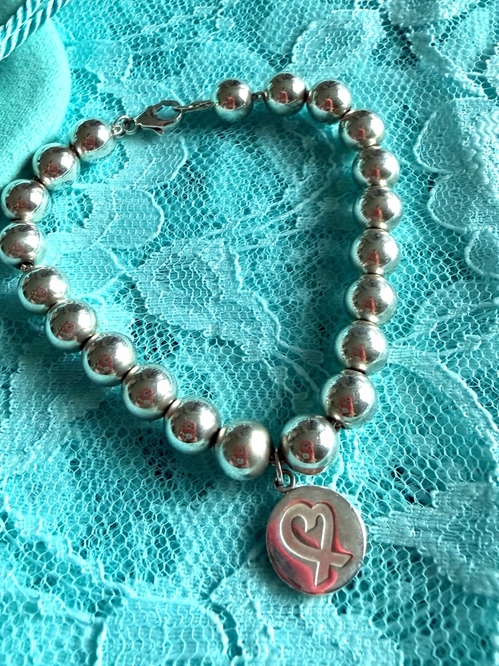 Tiffany & Co Sterling 8mm hardware Bracelet Paloma Picasso Loving Heart 7.5